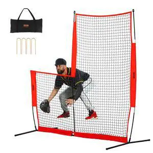 Batting Screen - Baseball & Softball Protector with Carry Bag & Ground Stakes, Pitching Net for Pitchers Protection Batting Screen - Baseball & Softball Protector with Carry Bag & Ground Stakes, Pitching Net for Pitchers Protection