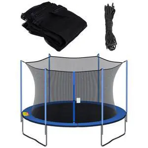 Round Trampoline Replacement Safety Net for 6 Straight Poles | UV-Resistant, Breathable, Weather-Resistant, with Adjustable Straps, Zippers, Protection Buckles(Net Only) for Round Frame Round Trampoline Replacement Safety Net for 6 Straight Poles | UV-Resistant, Breathable, Weather-Resistant, with Adjustable Straps, Zippers, Protection Buckles(Net Only) for Round Frame