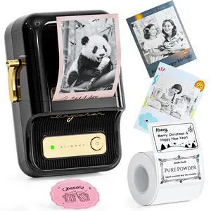 B21 Pro Label Maker, 300DPI Support Red-Black Printing, Black | Thermal Label Printer for Home Organization, Craft, Photo Print, Study Graphics, Scrapbook, Come with 1 Roll 50*30mm Tapes B21 Pro Label Maker, 300DPI Support Red-Black Printing, Black | Thermal Label Printer for Home Organization, Craft, Photo Print, Study Graphics, Scrapbook, Come with 1 Roll 50*30mm Tapes