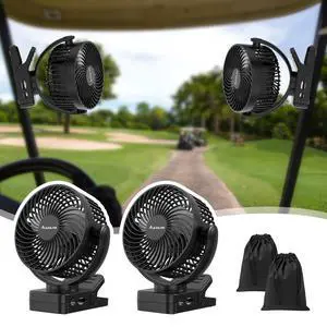 2-Pack Magnetic Clip on Fan for Golf Cart, 12000mAH Battery Operated Portable Fan with 3 Speeds, LED Lantern, Magnetic Base, Suitable for EZGO Club Car Yamaha, Golf Cart & Cruise Ship Accessories 2-Pack Magnetic Clip on Fan for Golf Cart, 12000mAH Battery Operated Portable Fan with 3 Speeds, LED Lantern, Magnetic Base, Suitable for EZGO Club Car Yamaha, Golf Cart & Cruise Ship Accessories