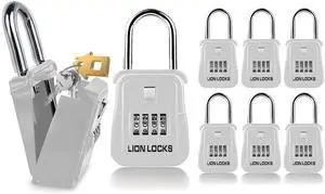1500 Key Lock Box with Code, Lockbox for Keys Outdoor, Realtor Lock Box for Short-Term Rentals, Holds 5 Keys (6 Pack, White) 1500 Key Lock Box with Code, Lockbox for Keys Outdoor, Realtor Lock Box for Short-Term Rentals, Holds 5 Keys (6 Pack, White)