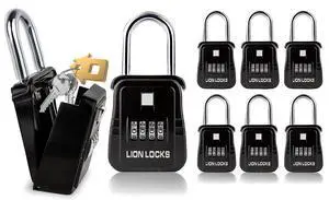 1500 Key Lock Box with Code, Lockbox for Keys Outdoor, Realtor Lock Box for Short-Term Rentals, Holds 5 Keys (6 Pack, Black) 1500 Key Lock Box with Code, Lockbox for Keys Outdoor, Realtor Lock Box for Short-Term Rentals, Holds 5 Keys (6 Pack, Black)