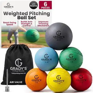 Weighted Velocity Training Ball Set Seam & Seamless Options for Pitching & Arm Strength + Set of 6 Balls + Carrying Case Weighted Velocity Training Ball Set Seam & Seamless Options for Pitching & Arm Strength + Set of 6 Balls + Carrying Case