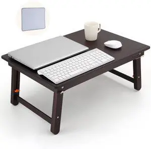 Foldable Laptop Desk, 25.6 Inch Laptop Bed Tray Table with Mouse Pad, Adjustable Floor Table for Writing Eating Gaming, Lap Table for Adults, Kids, Black Walnut Foldable Laptop Desk, 25.6 Inch Laptop Bed Tray Table with Mouse Pad, Adjustable Floor Table for Writing Eating Gaming, Lap Table for Adults, Kids, Black Walnut