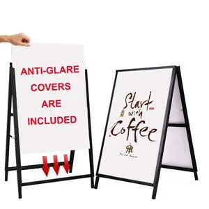 A Frame Sidewalk Sign 24x36 inches Sandwich Board Signs Outdoor Heavy Duty Double-Sided,including 2 Anti-Glare Covers & Corrugated Boards for Business Indoor Outdoor,Black A Frame Sidewalk Sign 24x36 inches Sandwich Board Signs Outdoor Heavy Duty Double-Sided,including 2 Anti-Glare Covers & Corrugated Boards for Business Indoor Outdoor,Black