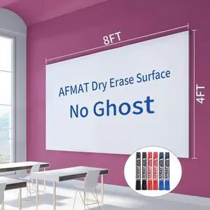Dry Erase Whiteboard Paper, Large White Board Stickers for Wall, 8x4ft Dry Erase Paper Roll with Adhesive Backing, Perfect Replacement for White Board, No Ghost After 60 Days, 6 Much Better Markers Dry Erase Whiteboard Paper, Large White Board Stickers for Wall, 8x4ft Dry Erase Paper Roll with Adhesive Backing, Perfect Replacement for White Board, No Ghost After 60 Days, 6 Much Better Markers