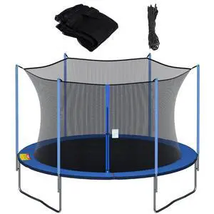 Round Trampoline Replacement Safety Net for 6 Straight Poles | UV-Resistant, Breathable, Weather-Resistant, with Adjustable Straps, Zippers, Protection Buckles(Net Only) for Round Frame Round Trampoline Replacement Safety Net for 6 Straight Poles | UV-Resistant, Breathable, Weather-Resistant, with Adjustable Straps, Zippers, Protection Buckles(Net Only) for Round Frame