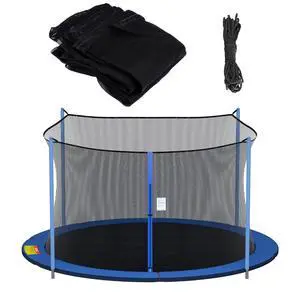 Round Trampoline Replacement Safety Net for 6 Straight Poles | UV-Resistant, Breathable, Weather-Resistant, with Adjustable Straps, Zippers, Protection Buckles(Net Only) for Round Frame Round Trampoline Replacement Safety Net for 6 Straight Poles | UV-Resistant, Breathable, Weather-Resistant, with Adjustable Straps, Zippers, Protection Buckles(Net Only) for Round Frame