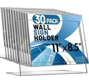 Acrylic Sign Holder 8.5x11, Plastic Sign Holder Standing Bulk 30Pcs | L-shape Acrylic Stand Sign Holders Horizontal,Clear Menu Holder,Unbreakable Paper Holder Display Stands, Office School Store Acrylic Sign Holder 8.5x11, Plastic Sign Holder Standing Bulk 30Pcs | L-shape Acrylic Stand Sign Holders Horizontal,Clear Menu Holder,Unbreakable Paper Holder Display Stands, Office School Store