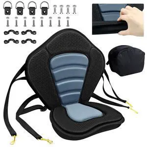 Kayak Seat Deluxe Padded Fishing Boat Seat Deluxe Sit-On-Top Canoe Seat Cushioned - Comfortable Backrest Support Universal Sit with Adjustable Back Strap Detachable Storage Bag Kayak Seat Deluxe Padded Fishing Boat Seat Deluxe Sit-On-Top Canoe Seat Cushioned - Comfortable Backrest Support Universal Sit with Adjustable Back Strap Detachable Storage Bag