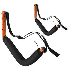 Kayak Storage Hooks - Set of 2 Wall Mount Garage Hangers - 125lbs Capacity Rack for Paddleboards, Surfboards, or Snowboards by (Orange) Kayak Storage Hooks - Set of 2 Wall Mount Garage Hangers - 125lbs Capacity Rack for Paddleboards, Surfboards, or Snowboards by (Orange)