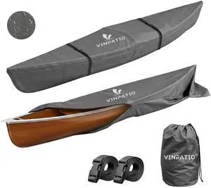Kayak Cover 600D, Waterproof Full Coverage Canoe Cover with Zipper, Kayak Covers for Outdoor Storage, Heavy-Duty UV Protection and Tear & Dust Resistant for 13 ft Fishing Boats & Paddle Boards Kayak Cover 600D, Waterproof Full Coverage Canoe Cover with Zipper, Kayak Covers for Outdoor Storage, Heavy-Duty UV Protection and Tear & Dust Resistant for 13 ft Fishing Boats & Paddle Boards