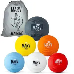 Balls - Velo Set (Soft Shell use for Plyo Drills) Original PlyoMetric Ball with Seams Velocity Development Set - 6 Weighted Baseballs Balls - Velo Set (Soft Shell use for Plyo Drills) Original PlyoMetric Ball with Seams Velocity Development Set - 6 Weighted Baseballs