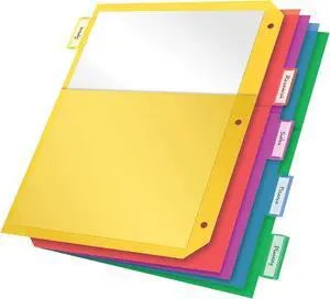 Plastic 2 Pocket Binder Dividers, 5 Tab 1/5 Cut, Multicolor Large Tab Set, Insertable Dividers with Paper Inserts, Letter Size, 3 Sets (89602) (Pack of 8) Plastic 2 Pocket Binder Dividers, 5 Tab 1/5 Cut, Multicolor Large Tab Set, Insertable Dividers with Paper Inserts, Letter Size, 3 Sets (89602) (Pack of 8)