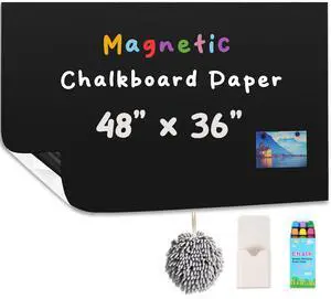 Magnetic Chalkboard for Wall 48" x 36" Self Adhesive Blackboard Wallpaper Peel and Stick Chalk Board Wall Decal Roll with Starter Kit Magnetic Chalkboard for Wall 48" x 36" Self Adhesive Blackboard Wallpaper Peel and Stick Chalk Board Wall Decal Roll with Starter Kit