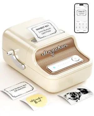 B21 Label Maker, 2 Inch Bluetooth Thermal Label Printer, White | Retro Sticker Printer, for Address, Logo, Canning Jar, Candle, Mailing,Gift, Compatible with Phones and PC B21 Label Maker, 2 Inch Bluetooth Thermal Label Printer, White | Retro Sticker Printer, for Address, Logo, Canning Jar, Candle, Mailing,Gift, Compatible with Phones and PC