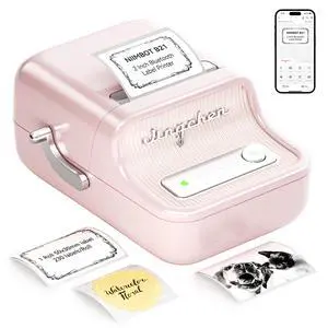 B21 Label Maker, 2 Inch Bluetooth Thermal Label Printer, Pink | Retro Sticker Printer, for Address, Logo, Canning Jar, Candle, Mailing,Gift, Compatible with Phones and PC B21 Label Maker, 2 Inch Bluetooth Thermal Label Printer, Pink | Retro Sticker Printer, for Address, Logo, Canning Jar, Candle, Mailing,Gift, Compatible with Phones and PC