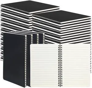 60 Packs A5 Spiral Notebooks, Black Ruled Notebooks Bulk, 8.0"×5.6", 60 Sheets/120 Pages, Hardcover Lined Journal Notepad Travel Notebooks for Office and Back to School Supplies 60 Packs A5 Spiral Notebooks, Black Ruled Notebooks Bulk, 8.0"×5.6", 60 Sheets/120 Pages, Hardcover Lined Journal Notepad Travel Notebooks for Office and Back to School Supplies