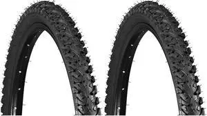 Replacement Bike Tire, 26" x 1.95" All-Terrain Mountain Bike Tire, Wide & Blocky Knobs, Puncture Guard, Fits Internal Rim Widths 19mm-29mm, PSI Range 40 to 65 (Pack of 2) Replacement Bike Tire, 26" x 1.95" All-Terrain Mountain Bike Tire, Wide & Blocky Knobs, Puncture Guard, Fits Internal Rim Widths 19mm-29mm, PSI Range 40 to 65 (Pack of 2)