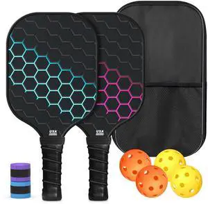 Pickleball Paddles, USAPA Approved Fiberglass Surface Pickleball Set with Pickleball Rackets,16mm Thick Paddle with Pickleball Bag Large Sweet Spot Pickleball Paddles, USAPA Approved Fiberglass Surface Pickleball Set with Pickleball Rackets,16mm Thick Paddle with Pickleball Bag Large Sweet Spot