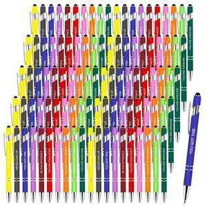 100 PCS Inspirational Pens Bulk with Stylus Tip Gifts Black Ink | Motivational Ballpoint Ink Pen Gifts for Women Teacher Students Coworkers Office Supplies 100 PCS Inspirational Pens Bulk with Stylus Tip Gifts Black Ink | Motivational Ballpoint Ink Pen Gifts for Women Teacher Students Coworkers Office Supplies