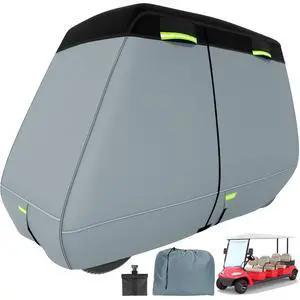 Ultra Thick 900D+600D Golf Cart Cover 2/4/6 Passenger 100% Waterproof Universal Fit for Yamaha, Club Car, EZGO with Large Storage & Toss Bag for All Weather Protection Ultra Thick 900D+600D Golf Cart Cover 2/4/6 Passenger 100% Waterproof Universal Fit for Yamaha, Club Car, EZGO with Large Storage & Toss Bag for All Weather Protection