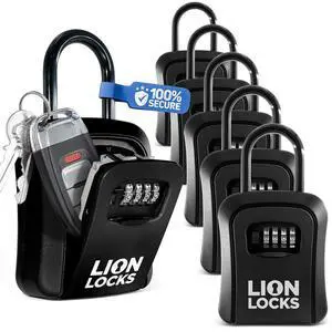 Lock Box for Keys, 6 Pack Black - Secure Key Safe Solution with Combination Lock for Homes, Real Estate, Businesses, Gyms, Schools Lock Box for Keys, 6 Pack Black - Secure Key Safe Solution with Combination Lock for Homes, Real Estate, Businesses, Gyms, Schools