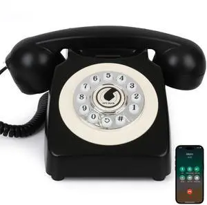 Bluetooth Landline Phone with Handset and Speakerphone, Retro Bluetooth Home Phone, Classic Bluetooth Desk Phone, Cordless Bluetooth Telephone with USB Rechargeable Bluetooth Landline Phone with Handset and Speakerphone, Retro Bluetooth Home Phone, Classic Bluetooth Desk Phone, Cordless Bluetooth Telephone with USB Rechargeable
