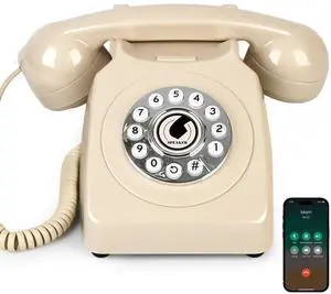 Bluetooth Landline Phone with Handset and Speakerphone, Retro Bluetooth Home Phone, Classic Bluetooth Desk Phone, Cordless Bluetooth Telephone with USB Rechargeable Bluetooth Landline Phone with Handset and Speakerphone, Retro Bluetooth Home Phone, Classic Bluetooth Desk Phone, Cordless Bluetooth Telephone with USB Rechargeable