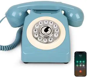 Bluetooth Landline Phone with Handset and Speakerphone, Retro Bluetooth Home Phone, Classic Bluetooth Desk Phone, Cordless Bluetooth Telephone with USB Rechargeable Bluetooth Landline Phone with Handset and Speakerphone, Retro Bluetooth Home Phone, Classic Bluetooth Desk Phone, Cordless Bluetooth Telephone with USB Rechargeable