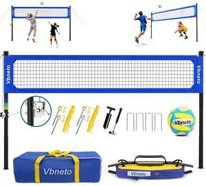 Volleyball Net for Backyard, No Sagging Professional Heavy Duty Outdoor Portable Net Set with Poles, Adjustable Height, Includes Volleyball & Carry Bag, Ideal for Beach and Grass Volleyball Net for Backyard, No Sagging Professional Heavy Duty Outdoor Portable Net Set with Poles, Adjustable Height, Includes Volleyball & Carry Bag, Ideal for Beach and Grass