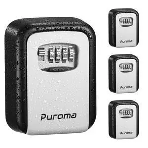 Security Key Lock Box, 4-Digit Combination Waterproof Safe Storage Lockbox with Code Wall Mount Large Capacity for Outdoor Outside House Dorm Office ID Card (4 Pack, Black & Gray) Security Key Lock Box, 4-Digit Combination Waterproof Safe Storage Lockbox with Code Wall Mount Large Capacity for Outdoor Outside House Dorm Office ID Card (4 Pack, Black & Gray)