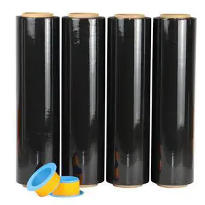 Black Stretch Wrap Industrial Strength with Plastic Handle 18" x 1000 Feet 80 Gauge 4 Pack, Black Shrink Wrap, Self-Adhering Black Plastic Wrap for Shipping, Moving Black Stretch Wrap Industrial Strength with Plastic Handle 18" x 1000 Feet 80 Gauge 4 Pack, Black Shrink Wrap, Self-Adhering Black Plastic Wrap for Shipping, Moving