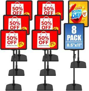 8Pack Sign Holder Stand for Display 8.5 x 11, Adjustable Poster Stand for Table Top & Floor, Floor Standing Sign Holder, Signage Stands for Business, Market, Retail, Store Display Stands 8Pack Sign Holder Stand for Display 8.5 x 11, Adjustable Poster Stand for Table Top & Floor, Floor Standing Sign Holder, Signage Stands for Business, Market, Retail, Store Display Stands