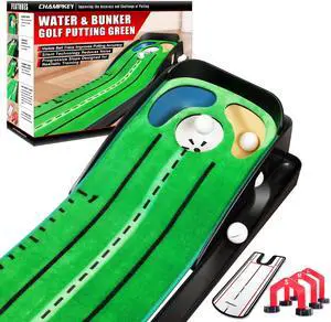 Professional Hazard Golf Putting Green Come with Golf Putting Gates and Putting Mirror - Progressive Slope Tech and Noise Reduction Tech Golf Putting Mat Professional Hazard Golf Putting Green Come with Golf Putting Gates and Putting Mirror - Progressive Slope Tech and Noise Reduction Tech Golf Putting Mat