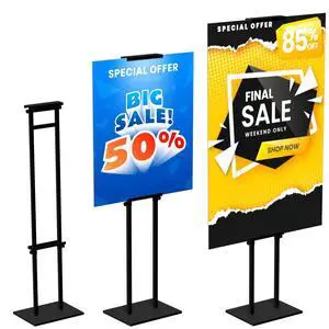 2Pack Poster Stand for Display, Adjustable Floor Stand Sign Holder | Pedestal Sign Stand, Heavy Duty Banner Stand with Non-Slip Base, Height Up to 75 inch, Double-Sided for Board & Foam Sign 2Pack Poster Stand for Display, Adjustable Floor Stand Sign Holder | Pedestal Sign Stand, Heavy Duty Banner Stand with Non-Slip Base, Height Up to 75 inch, Double-Sided for Board & Foam Sign