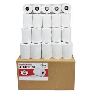 (50 Rolls) 3 1/8 x 150 Thermal Paper Receipt Rolls fits all Clover 55 GSM POS Cash Register Printers SCP700 TSP100 TSP300 TSP400 TSP500 from (50 Rolls) 3 1/8 x 150 Thermal Paper Receipt Rolls fits all Clover 55 GSM POS Cash Register Printers SCP700 TSP100 TSP300 TSP400 TSP500 from
