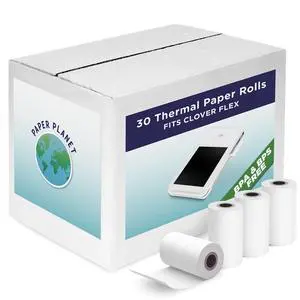 Phenol-Free Thermal Paper for Clover Flex | 30 Rolls Phenol-Free Thermal Paper for Clover Flex | 30 Rolls