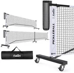 Pickleball Net with Ball Collector, Wheels, 22FT & 11FT Size | Portable 2-in-1 Pickle ball Net with Carry Bag, Steady Metal Frame for Outdoor Indoor Backyards, Driveway Pickleball Net with Ball Collector, Wheels, 22FT & 11FT Size | Portable 2-in-1 Pickle ball Net with Carry Bag, Steady Metal Frame for Outdoor Indoor Backyards, Driveway