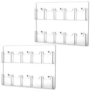 2 Pack Acrylic Brochure Pamphlet Holder Wall Mount Clear Brochure Display Holder Plastic Trifold Flyer Rack Literature Storage Rack for Offices Waiting Room (10 Pockets, 15 x 21 Inch) 2 Pack Acrylic Brochure Pamphlet Holder Wall Mount Clear Brochure Display Holder Plastic Trifold Flyer Rack Literature Storage Rack for Offices Waiting Room (10 Pockets, 15 x 21 Inch)