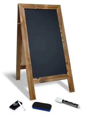 Magnetic A-Frame Chalkboard Sign, Extra Large 20" x 40", Standing Chalkboard Easel, with Chalk Marker + Chalk & Eraser, Sandwich Board Outdoor Sidewalk Sign,(Rustic Brown) Magnetic A-Frame Chalkboard Sign, Extra Large 20" x 40", Standing Chalkboard Easel, with Chalk Marker + Chalk & Eraser, Sandwich Board Outdoor Sidewalk Sign,(Rustic Brown)