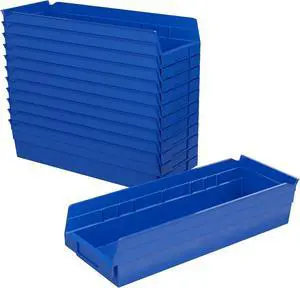 30138 Heavy Duty Plastic Shelf Bins, 18"x 6.5"x 4", Blue, 12-Pk | Heavy Duty Nesting Storage Bins for Garage, Closet, Refrigerator, Kitchen, Cabinet, Drawer Organization, Pantry Organization 30138 Heavy Duty Plastic Shelf Bins, 18"x 6.5"x 4", Blue, 12-Pk | Heavy Duty Nesting Storage Bins for Garage, Closet, Refrigerator, Kitchen, Cabinet, Drawer Organization, Pantry Organization