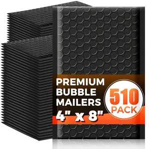510-Pack Bubble Mailer 4'' x 8'' - Self-Sealing Waterproof Small Mailing Envelopes Padded Lightweight Shipping Bags for Accessories, Small Parts, Jewelry, Trading Cards, Compact Items 4x7 Usable Space 510-Pack Bubble Mailer 4'' x 8'' - Self-Sealing Waterproof Small Mailing Envelopes Padded Lightweight Shipping Bags for Accessories, Small Parts, Jewelry, Trading Cards, Compact Items 4x7 Usable Space