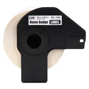 Genuine DK-12343PK Die-Cut Name Badge Paper Labels, 2.3 in x 3.4 in (60 mm x 86 mm) Adhesive Name Badge White Paper Labels, 260 Labels per Roll, (3) Rolls per Box Genuine DK-12343PK Die-Cut Name Badge Paper Labels, 2.3 in x 3.4 in (60 mm x 86 mm) Adhesive Name Badge White Paper Labels, 260 Labels per Roll, (3) Rolls per Box