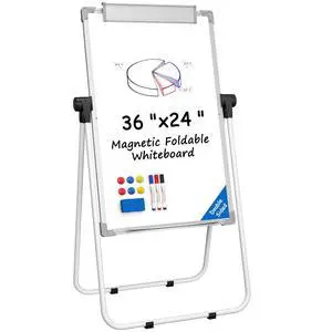 Easel Whiteboard with Stand, 36" x 24" Double-Sided Dry Erase Board | Flip Chart, Height Adjustable,Foldable, Portable Whiteboard with Markers for Home Office Classroom Teaching Easel Whiteboard with Stand, 36" x 24" Double-Sided Dry Erase Board | Flip Chart, Height Adjustable,Foldable, Portable Whiteboard with Markers for Home Office Classroom Teaching