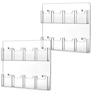 2 Pack Acrylic Brochure Pamphlet Holder Wall Mount Clear Brochure Display Holder Plastic Trifold Flyer Rack Literature Storage Rack for Offices Waiting Room (8 Pockets, 15 x 17 Inch) 2 Pack Acrylic Brochure Pamphlet Holder Wall Mount Clear Brochure Display Holder Plastic Trifold Flyer Rack Literature Storage Rack for Offices Waiting Room (8 Pockets, 15 x 17 Inch)