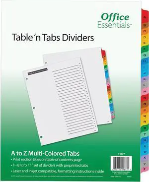 11677 Table 'n Tabs Dividers, 26-Tab, Letter (Pack of 12) 11677 Table 'n Tabs Dividers, 26-Tab, Letter (Pack of 12)