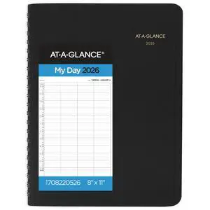 2026 Appointment Book Planner, Daily, 8" x 11", Large, Four Person Group, Black (708220526) 2026 Appointment Book Planner, Daily, 8" x 11", Large, Four Person Group, Black (708220526)