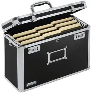 File Organizer Storage Box - 14 x 7.25 x 12 Inch Legal Size, Portable Locking Storage Totes with Dual Combination Locks for Filing Office Documents - Black File Organizer Storage Box - 14 x 7.25 x 12 Inch Legal Size, Portable Locking Storage Totes with Dual Combination Locks for Filing Office Documents - Black