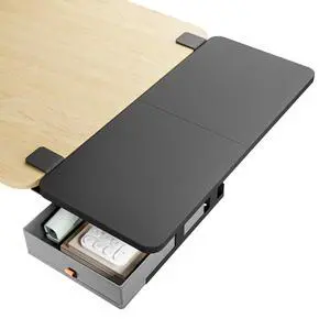 Desk Extender Tray, 28" x 12", with Storage Drawer, Large, Black | Desk Extension, Clamp on Desk Shelf, Clamp On Keyboard Tray for Office and Home, Workstation Organizer Desk Extender Tray, 28" x 12", with Storage Drawer, Large, Black | Desk Extension, Clamp on Desk Shelf, Clamp On Keyboard Tray for Office and Home, Workstation Organizer